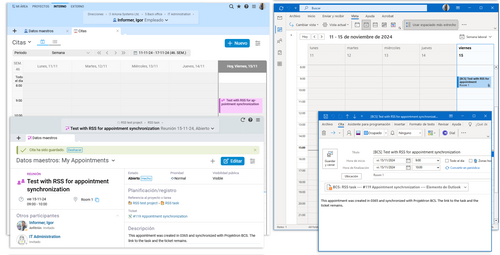 Sincronización del calendario entre Projektron BCS y Outlook mediante RSS-Feed