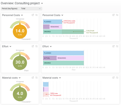 Project overview in Projektron BCS