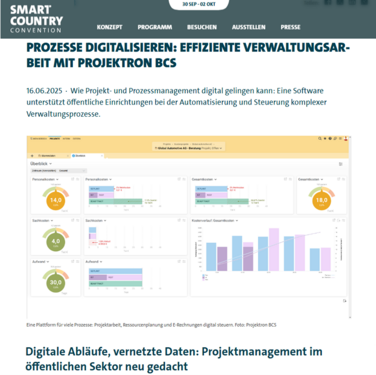 Blogartikel auf dem SCC-Blog zur Verwaltungsdigitalisierung mit Projektron BCS Screenshot des SCC-Blogartikels über Projektron BCS als digitale Lösung für Projektmanagement und E-Rechnung in der öffentlichen Verwaltung