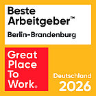 Projektron zählt zu den besten Arbeitgebern der Region Berlin-Brandenburg. Siegel Beste Arbeitgeber Berlin Brandenburg 2026 für Projektron GmbH