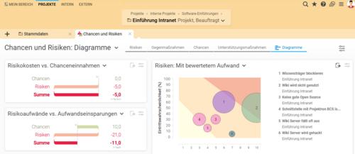 Analysieren Sie Chancen und Risiken und planen Sie Gegen- und Unterstützungsmaßnahmen. Chancen und Risiken in BCS