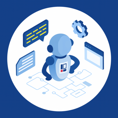 An AI bot in front of symbolized BCS applications – visualizing Projektron's long-term AI strategy and the growing range of productive AI functions. An AI bot in front of symbolized BCS applications – visualizing Projektron's long-term AI strategy and the growing range of productive AI functions.