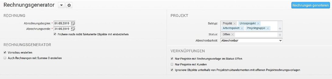 it.x utilise le générateur de factures dans Projektron BCS.