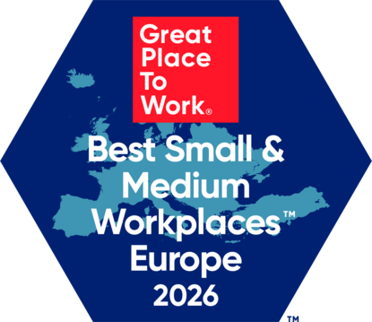 Great Place to Work – Best Small & Medium Workplaces Europe 2026 Siegel „Great Place to Work – Best Small & Medium Workplaces Europe 2026“