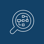 Fokus auf Prozesse mit hohem Volumen und großem Verbesserungspotenzial maximiert die Wirkung. Icon für Auswahl wirkungsvoller Prozesse mit hohem Optimierungspotenzial