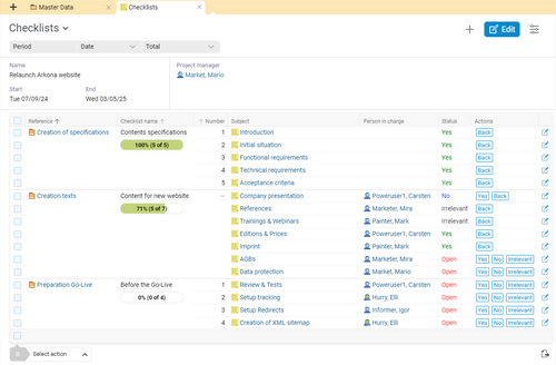 Checklists in BCS support you in the efficient implementation of inspection processes in quality management. Checklists: The proven inspection method in BCS