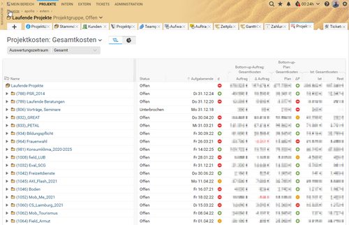 Screenshot total cost overview apollis