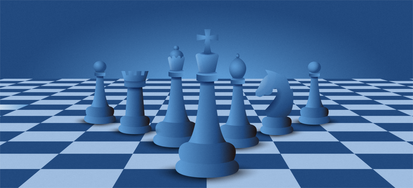 Just as in chess, each role in a project has its own function, strength and role. The figures symbolize typical roles and responsibilities within different project organization forms – from clear hierarchies in the line organization to specialized consultants in the staff organization to flexible cooperation in matrix and pure project organizations. Chessboard with pieces as a symbol for various project organization forms such as matrix, line and staff.