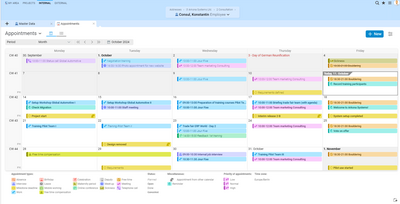 Appointment calendar in Projektron BCS