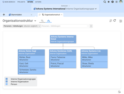 Organigramm einer Organisationsgruppe in BCS