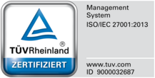 Projektron wurde vom TÜV Rheinland nach ISO27001 zertifiziert