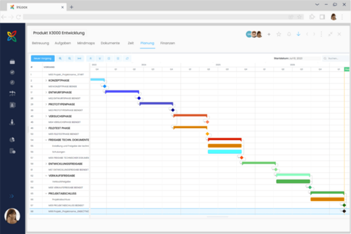 Screenshot time planning in InLoox