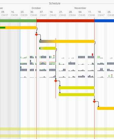 Project plan with resource utilization in BCS