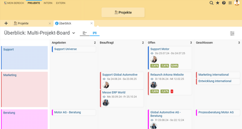 Multi-Projekt-Board in Projektron BCS