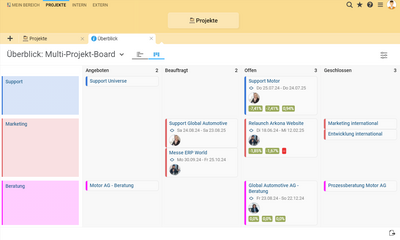 Multi-Projekt-Board in Projektron BCS
