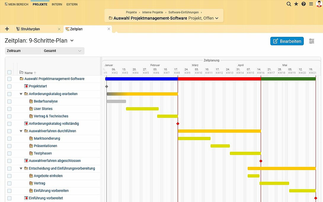 Die Auswahl einer Projektmanagement-Software als Projekt