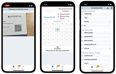 Mit der der Kontaktdatenerfassung in der BCS-App können Sie einen QR-Code scannen und so Kontakte in BCS importieren. Kontaktdatenerfassung und -import per BCS-App