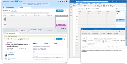 Synchronisation de calendrier entre Projektron BCS et Outlook via flux RSS