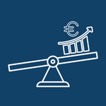Optimierte Prozesse beschleunigen Vertrieb, erhöhen die Auslastung und machen Leistungen schneller abrechenbar. Icon für Umsatzsteigerung und Marge durch digitale Prozesse, symbolisiert durch Wachstum und effizientere Abläufe