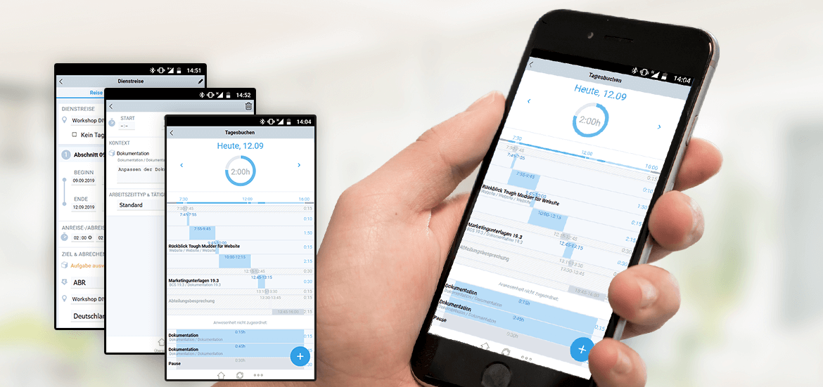 Mit der BCS-App erfassen Sie Anwesenheiten, Projektzeiten, Arbeitszeiten, Kontakte und Spesen immer und überall unkompliziert. Mobile Zeit- Kontakt- und Spesenerfassung mit der BCS-App
