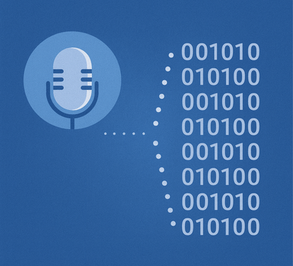 Vektorisierung – Wenn Sprache zu Zahlen wird Vektorisierung – Wenn Sprache zu Zahlen wird - Symbolisches Teaserbild mit Mikrofon und binären Zahlenreihen.