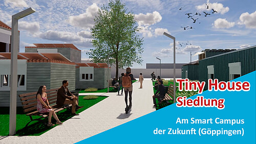 3D-Modell der Tiny-House-Siedlung.