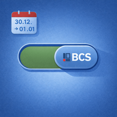 A symbolic switch set to “On” and a calendar at the turn of the year represent the big bang go-live of BCS at arsmedium – a new central system from one day to the next. A symbolic switch set to “On” and a calendar at the turn of the year represent the big bang go-live of BCS at arsmedium – a new central system from one day to the next.