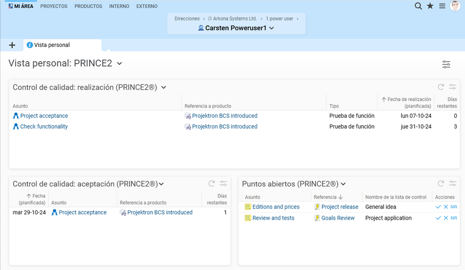 Visión general de PRINCE2 en BCS